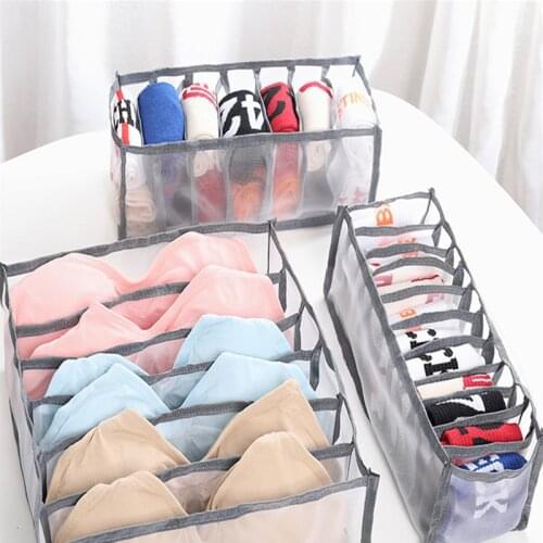 Collapsible underwear storage box with compartments socks bra underwear storage box drawer divider box storage box cabinet drawe