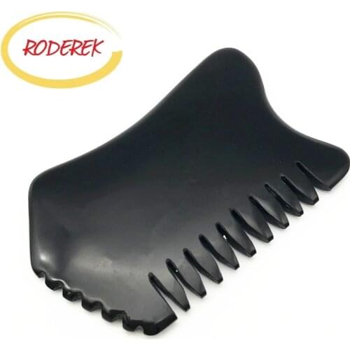 Black Gouache Scraper for Face Bian Stone Board Anti-Cellulite Massager Head Massage Tools with Comb