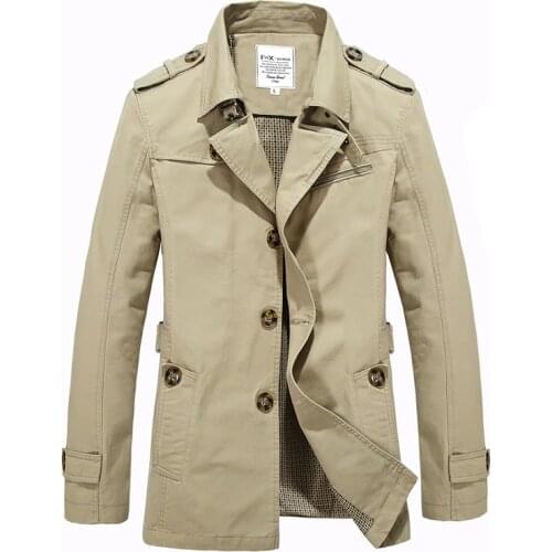 2021 Trench coat spring and Spring male long section of cultivating cotton casual jacket young male student big size