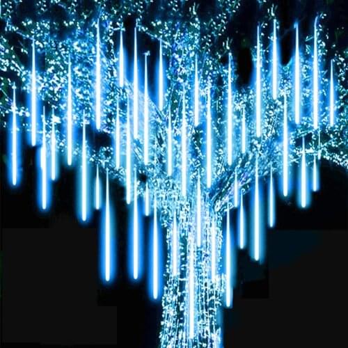 30cm 50cm Outdoor Waterproof 8 Tube Meteor Shower Led Color Light String Christmas Tree Decoration for Home Navidad Garden Decor