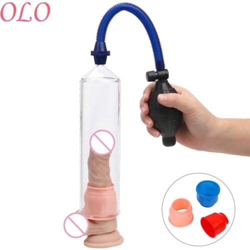 OLO Climax Penis Enlargement Male Masturbation Vacuum Pump Penis Pump Erection Extender Sex Toys For Men Delayed Ejaculation