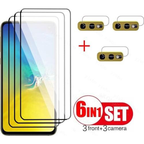 Screen Protector For Samsung Galaxy S10E Protective glass on sansun galax S10E S 10E full cover Tempered Camera Lens Glass