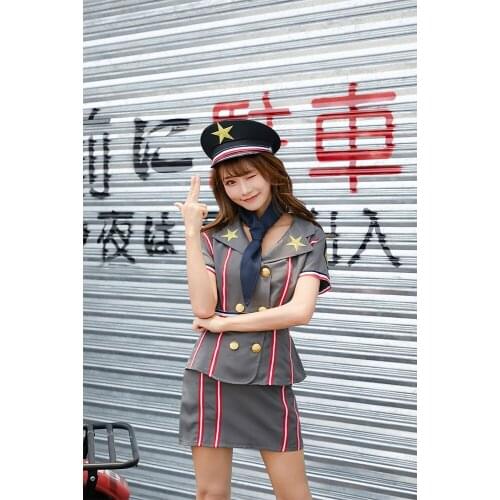 Patrolwomen Costume Cosplay for Women Drillmaster Costume for Adult Anime Expo Costume for Lady Cop Police carnival party suit
