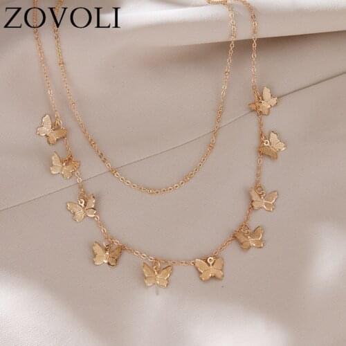 ZOVOLI Bohemian Cute Butterfly Choker Necklace For Women Gold Silver Color Clavicle Chain 2020 Fashion Female Chocker Jewelry