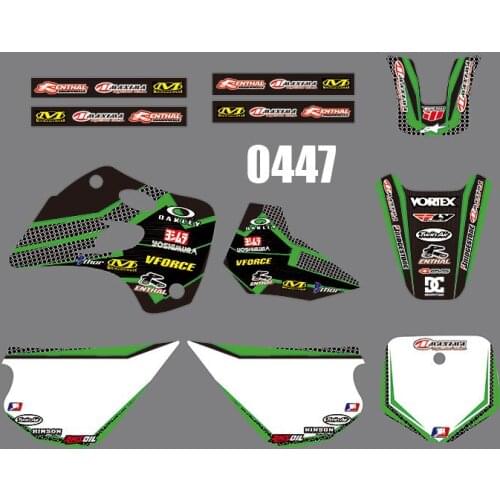 0447 Motorcycle Team Graphic & Backgrounds Decal Stiker Kits for Kawasaki KX80 1994-1997 dirt bike sticker for Kawasaki KX80