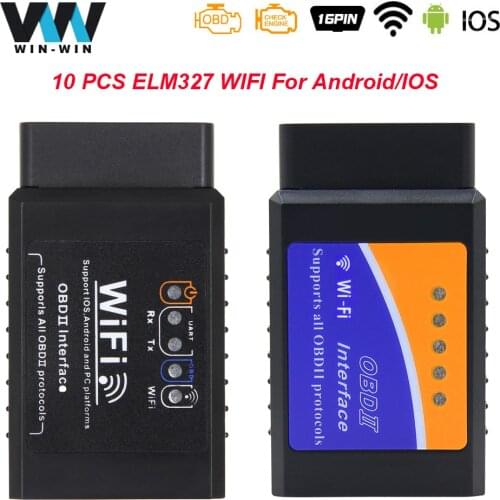 10pcs) ELM 327 V1.5 OBD2 WIFI Without PIC18F25K80 Car Diagnostic Auto Scanner Tool elm327 wi-fi v1.5 For Android/IOS Scanner