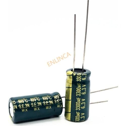 10pcs/lot 6.3v 3300uf 10*20 high-frequency low-impedance aluminum electrolytic capacitor 3300uf 6.3v 20