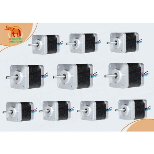 10PC Nema17 0.9degree Stepper Motor 42BYGHM810 4200g.cm 42N.cm 60oz-in 48mm 2.4A CE ROHS ISO 3D Printer Reprap Robot CNC WANTAI