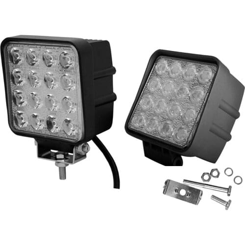 2Pcs ECAHAYAKU Auto Parts 4" Square 48W Thickness Led Work Light Bar Spot Flood for Car Trucks 4x4 ATV Tractor 12V Drop Shipping