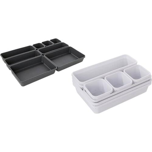 8Pcs Storage Organizer Box Drawer Make Up Brush Clothes Holder Cover Tidy Set