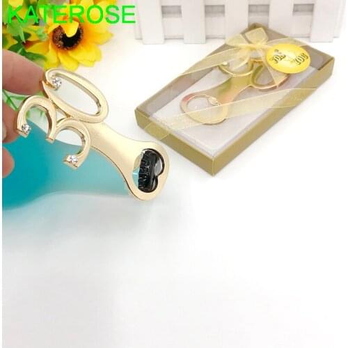 96PCS Wedding Anniversary Giveaways Gold 30th Design Bottle Opener Birthday Keepsake Event Party Supplies