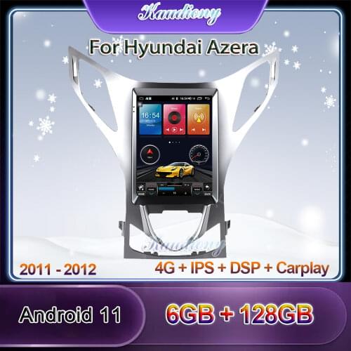 Kaudiony 10.4" Tesla Style Android 10.0 Car Radio For Hyundai Azera Car Multimedia Player Auto GPS Navigation Stereo 2011-2012