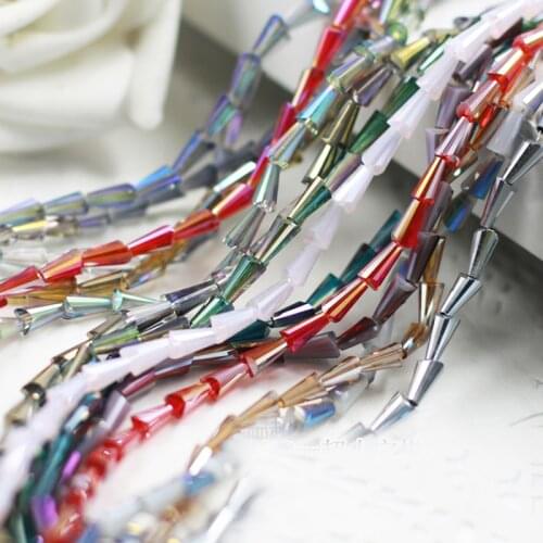 BEAUCHAMP 8*4mm 70pcs Wholesale Accessories Crystal Beads Tower Shape Conical Spire Earring Jewelry Findings Bow Knot Diy Decor