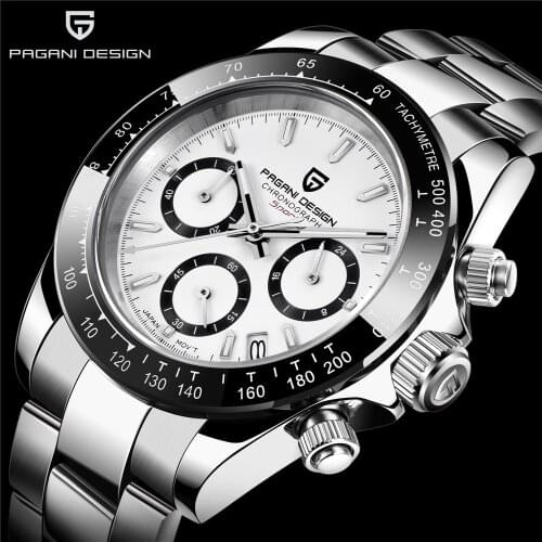PAGANI DESIGN Mens Quartz Watch Top Brand Mens Sapphire Stainless Steel Watch 100M Waterproof Chronograph Relogio Masculino