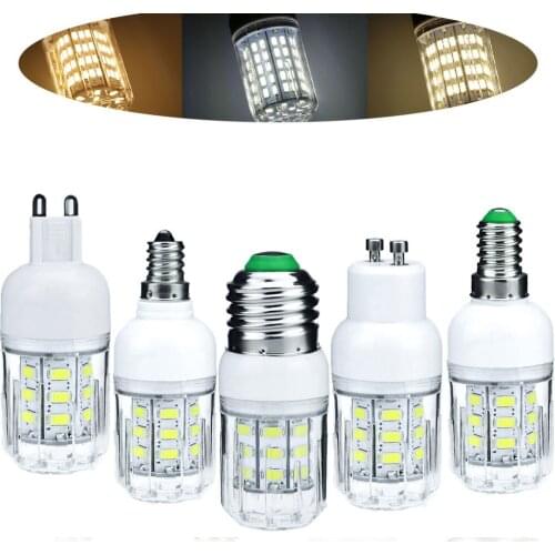 DC 12V 24V E27 G9 GU10 LED Corn Light Bulbs E26 E12 E14 B22 Spotlights 7W 27LEDs Home Bright Table Desk Lamps Indoor Lighting