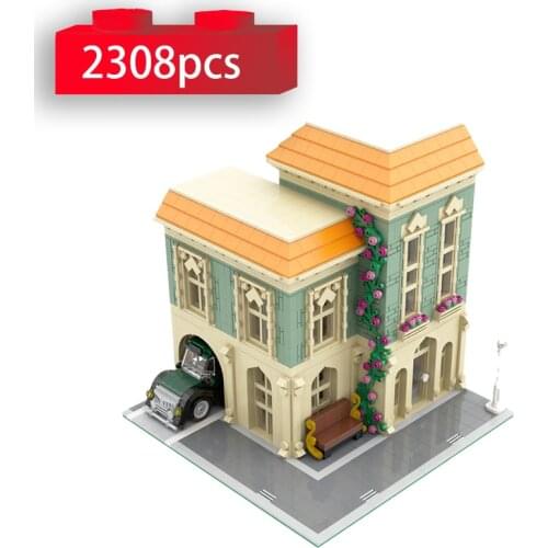 MOC City Street View Modular Post Office Building Blocks Delivery Car Model Creator House Constructions DIY Toys for Kids Gifts