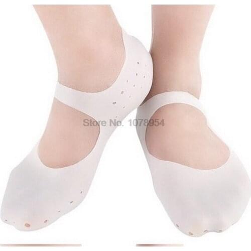 By dhl 50pairs Silicone Socks Moisturizing Anti-cracking Boots Arch Support SPA Insert Gel Insole Foot Protector