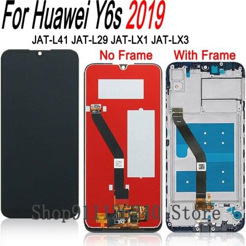 For Huawei y6s 2019 LCD Display Digitizer Assembly Touch Screen JAT-LX3 L29 LX1 L41 LCD Display For Huawei Y 6s 6.09" Repair