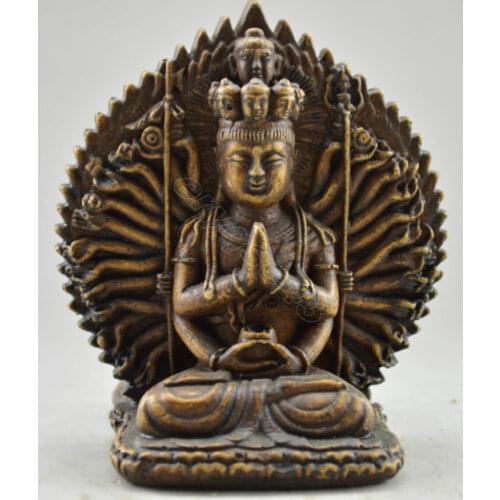 Exquisite Chinese Collectible Old Handwork Alabaster Buddhist Goddess Kwan-yin Statue