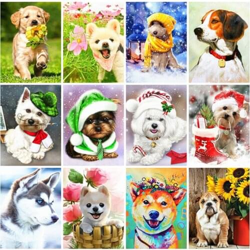 Full Drill Square Diamond Painting 5D Dog Embroidery New Arrival Diamond Art Animal Home Decoration