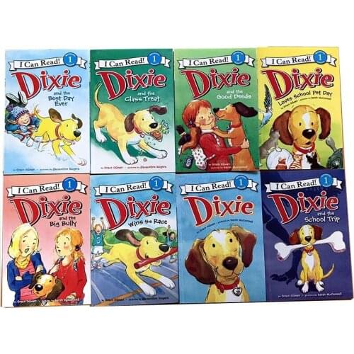 8 books I Can Read Level 1 Dixie Dog Kids Classical Story Books Children Early Education English Picture Stories Reading Book