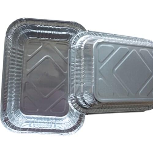 Tin Paper Box Aluminum Foil Disposable Barbecue Dinner Plate 10Pcs With Lid Household Heat-Resistant Takeaway Packaged Meal