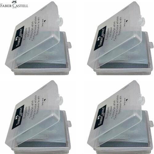 Faber-Castell Kneadable Erasers - Drawing Art kneaded Erasers, Yellow Blue Red Grey - 4 Pack in plastic box