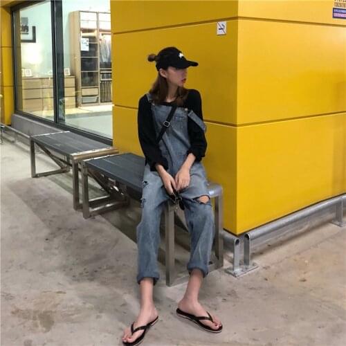 Summer Autumn New Denim Jumpsuits Rompers Female Casual Loose Jeans Pants Women Jean Strap Jumpsuit Womens Denim Overalls DD1919