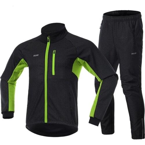 Men Winter Thermal Cycling Jacket Set Windproof Waterproof Warm Bike Jacket MTB Pant Bicycle Suit Cycling Clothing Jersey