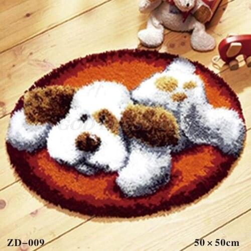 Cartoon DIY Latch Hook Rug Kit 3D Segment Embroidery Cushion Coarse Wool Cross Stitch Carpet Set Crafts Drop Shipping