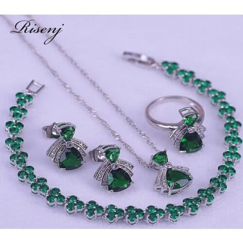 Moving Skirt 925 Sterling Silver Jewelry Set For Women Stud Earrings Ring Necklace Bracelet Set Silver 925 Costume Jewelry Set