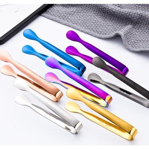 Stainless Steel Salad Tongs Cooking Tools BBQ Clips Bread Steak Tong Clip Kitchen Accessories Restaurant Food Folder 1pcs