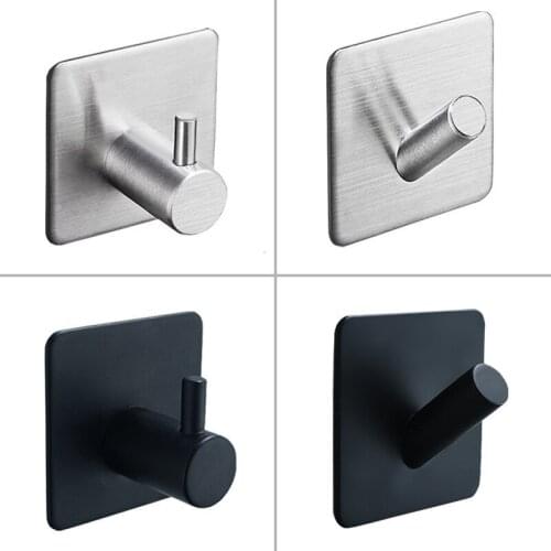 Rustproof Hook Hanger for Kitchen Hardware SUS304 Black Robe Hook Wall Hook Towel Hook for Bathroom Stainless Steel Coat Hook