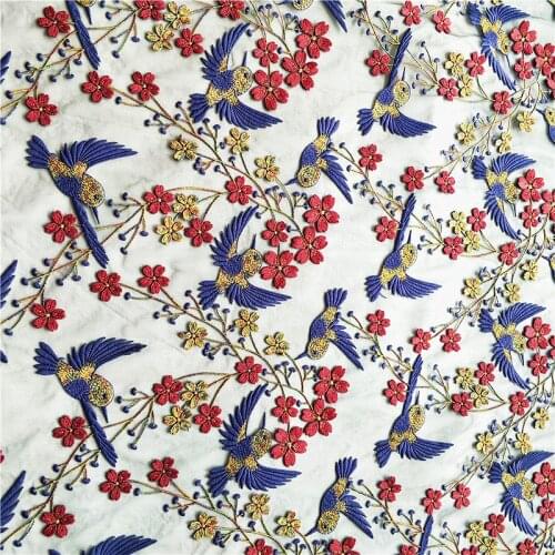 LASUI new high-end 4 color brids embroidered lace fabric DIY dress headdress clothing accessories X0303