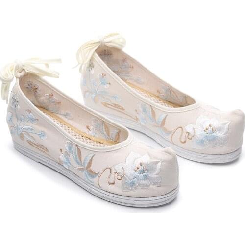 New Hanfu Female Ancient Style Embroidered Cloth Shoes Wild Tenis Feminino Womens Shoes Zapatos De Mujer