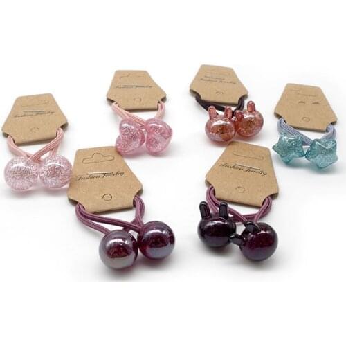 KENSHELLEY Star Korean Fashion Hair Accessories Kids Galaxy Ball Head Bands Kids Fresh Simple Delicate Cartoon Rubber Bands