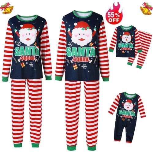 Christmas Family Matching Cotton Pajamas Set Santas Deer Sleepwear For Boy And Girls Father Mother Children Xmas Family Clothes