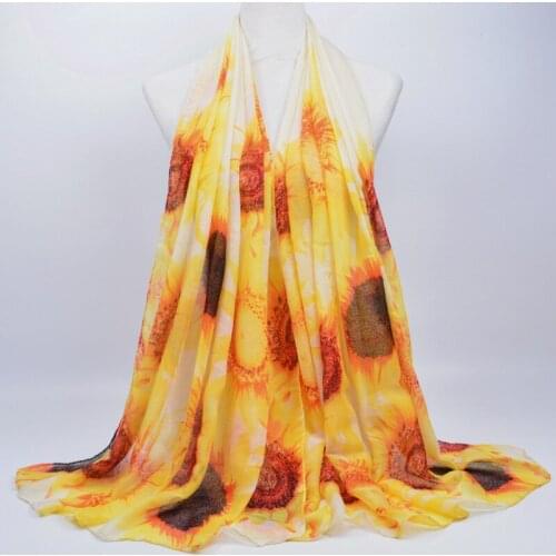 2019 cotton fashion joker flower Scarf printing long sacrf For Women Wrap Shawl Stole 118