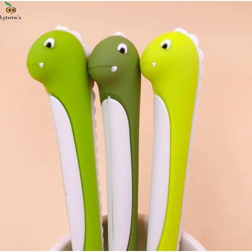 1 Pcs Lytwtws Cute Cartoon Dinosaur Silicone Gel Pen Kawaii Stationery Office School Supplies Kids creative sweet pretty lovely