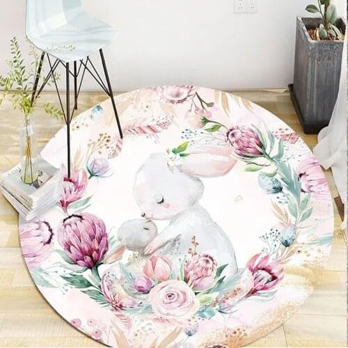 5 sizes Modern home decorative round carpet fashion cartoon pictures printed round area rugs parlor bedroom floor mat anti-slip