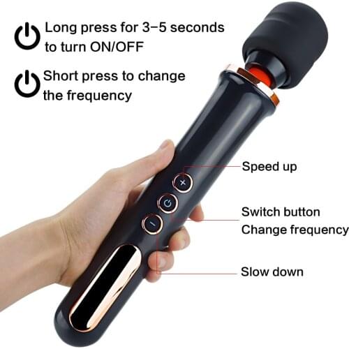 Magic AV Wand Vibrators for women, USB Charge Big AV Stick Female G Spot Massager Clitoris Stimulator Adult Sex Toys for Woman