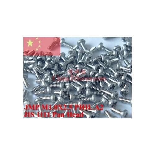 Stainless steel Screws M1X2.5 Pan Head A2-70 ROHS Polished 100 pcs