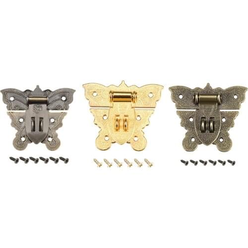Uxcell 1/2/3/5pcs Wood Case Box Butterfly Hasp Zinc Alloy Antique Latches to all kinds of Wooden Furniture Case Jewelry Box