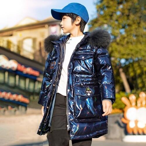 -30 Degrees Winter Boys Snowsuit Jacket Children Down Outerwear Parkas Thicken No-Wash Teenage Coat Kids Clothes 5-12 Years