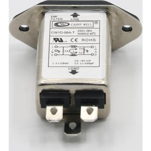 1pcs 6A power socket CANNY WELL EMI power filter CW1D-6A-T AC110V-250V 6A