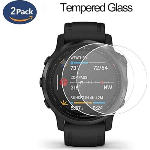2pcs For Garmin Fenix 6 Pro / Fenix 6S Pro Tempered Glass Premium Screen Protector Film Garmin Fenix 6X Pro Solar SmartWatch
