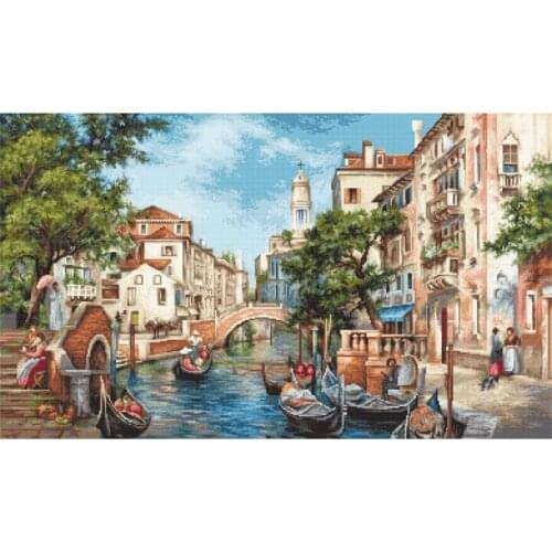 2021 Customized Embroidery The Street of San Polo Cross Stitch Kits UK with 100% Cotton Flosses & Free Shipping for Wall Decor