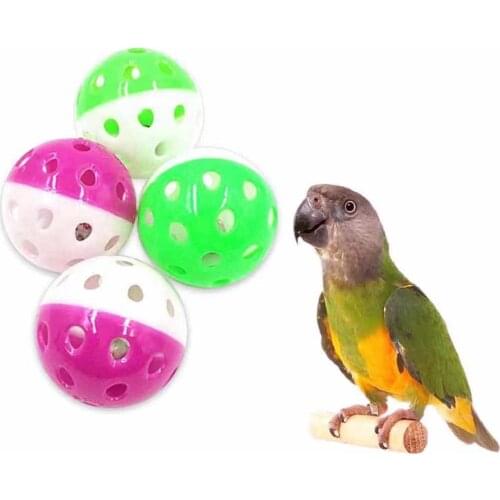 5Pcs Pet Parrot Toy Colorful Hollow Rolling Bell Ball Bird Toy Parakeet Cockatiel Parrot Chew Cage Fun Toys Pet Parrot Toy