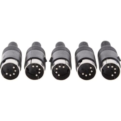 5pcs/lot 5 Pin DIN Male Connector 5 Pin DIN Plug Jack With Plastic Handle Keyboard Cable Connector Adapter