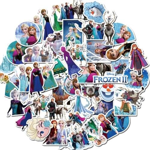 50 pcs Frozen stickers Disney non-repeating waterproof cartoon animation stickers toy luggage guitar personality graffiti sticke